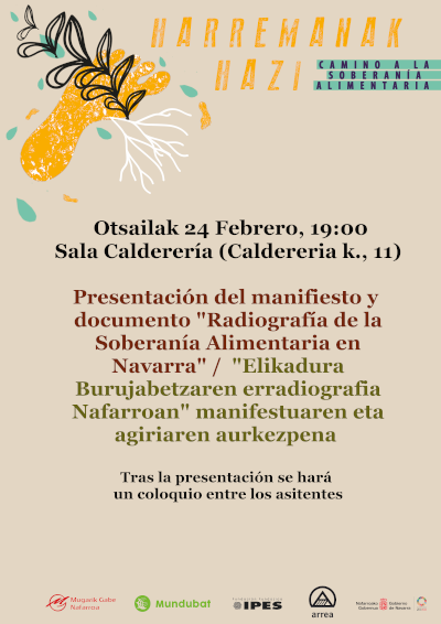 Presentación del manifiesto y documento “Radiografía de la Soberanía Alimentaria en Navarra”